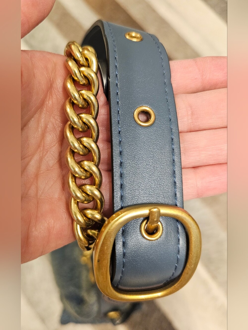 COACH Denim Pocket Juliet Bag 30 Denim Bag - Picture 10 of 12